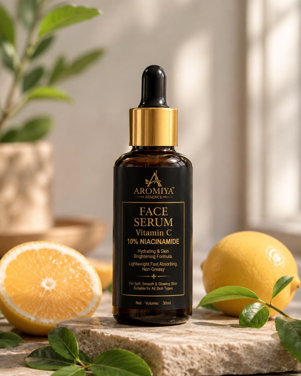 Aromiya Essence Vitamin C Face Serum with 10% Niacinamide | Skin Brightening & Hydrating Serum | 30ml