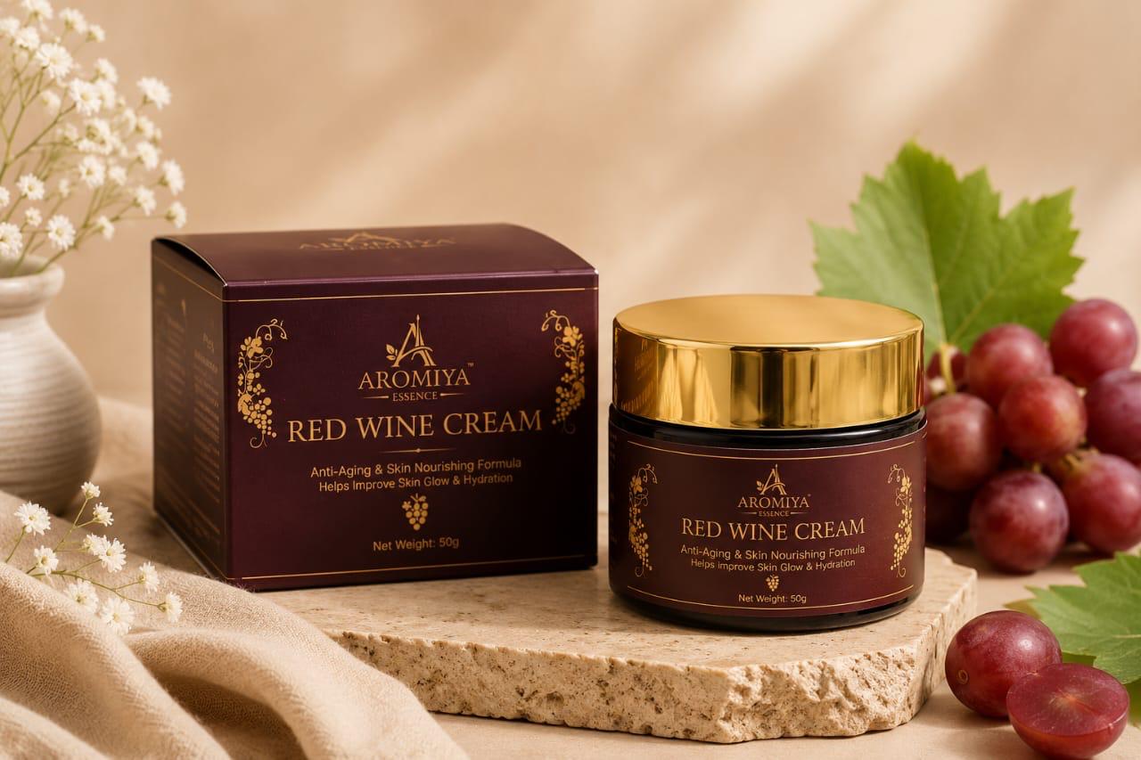 Aromiya Essence Red Wine Cream | Anti-Aging & Skin Nourishing Face Cream | Deep Hydration & Glow | 50g